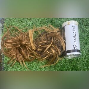 Set of 3 Hair Pieces Extensions Curly Brown Mix + New Frosted Piece